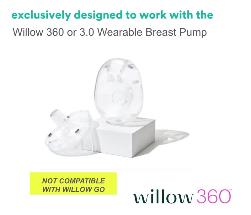 Willow - 360 Breast Pump Flanges - 21mm Breast Shield - for Willow 360 or 3.0 Wearable Breast Pump, Hands-Free for Leak Proof Breast Pumping with Spill- Proof Milk Bags - 2ct - Image 3